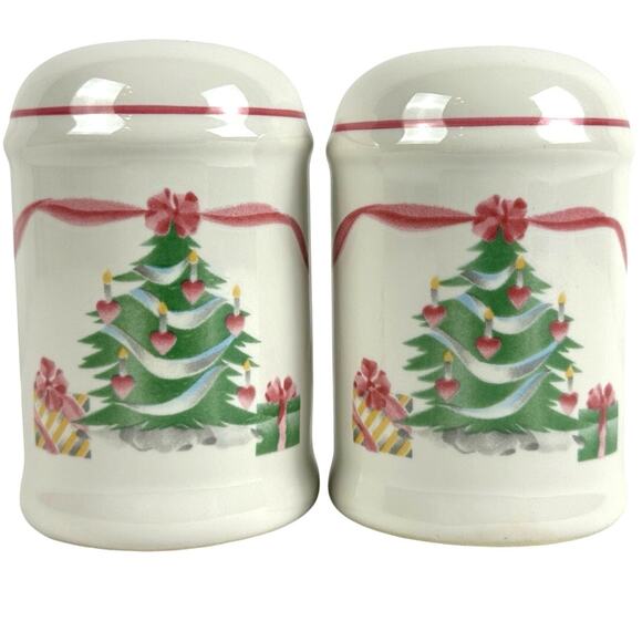Sango Home for Christmas 1992 Indonesia #4829 Salt and Pepper Set-Excellent! - Picture 1 of 6